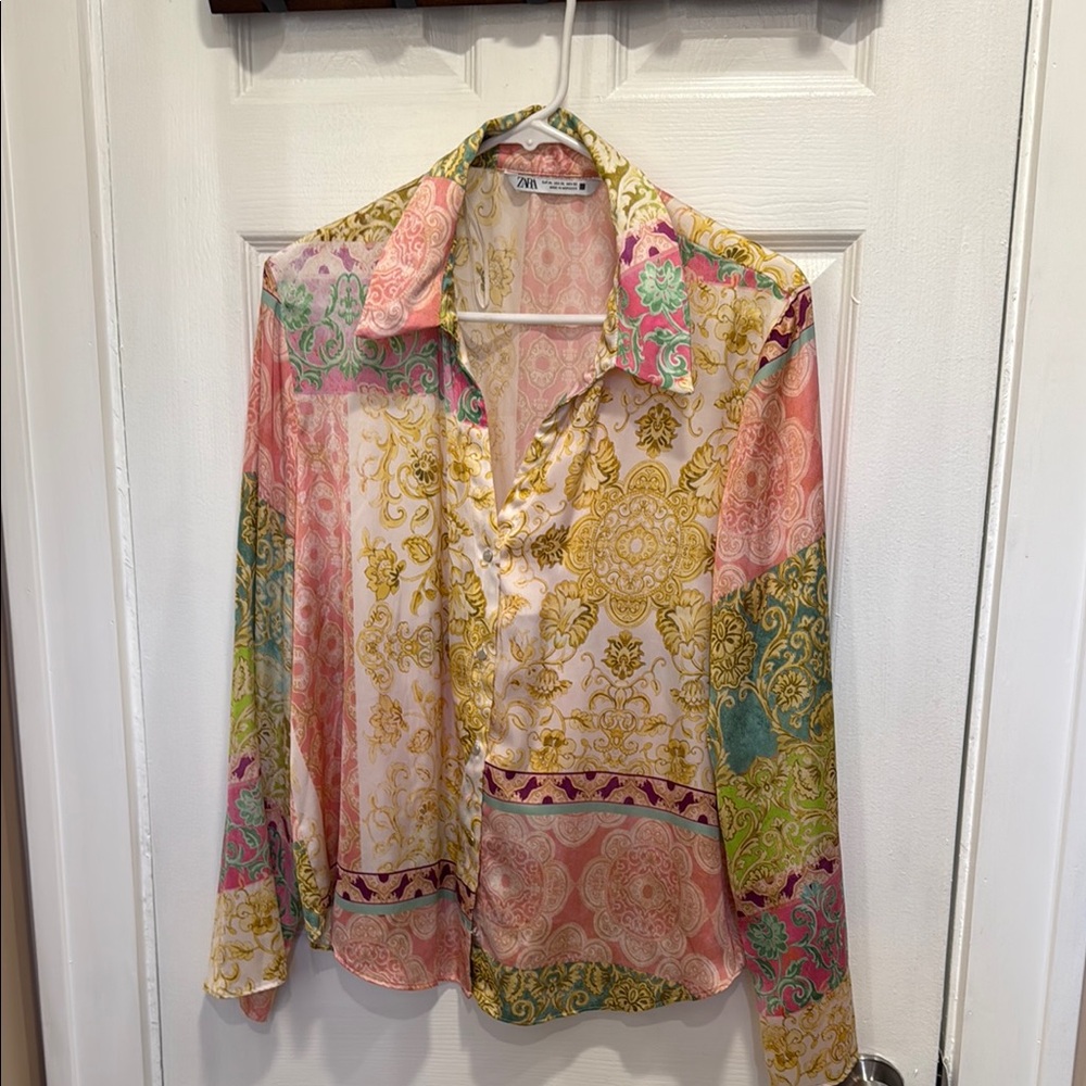 Zara Multicolor Patterned Blouse